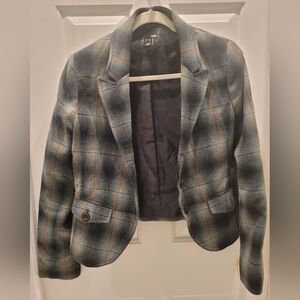H&M two button plaid multicolored blazer size 10
